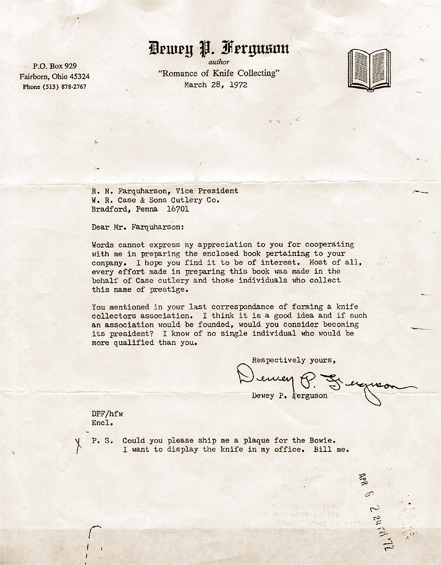 Letter from Dewey Ferguson